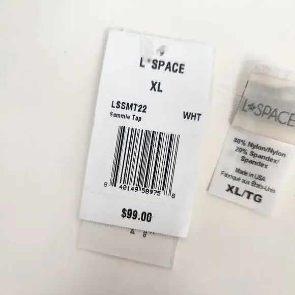 L*Space x Tessa Brooks Sammie Bikini Top White Size XL NWT - Picture 5 of 5